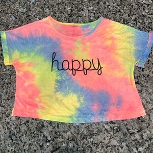 Women’s Oversized Happy Shirt-  Tie Die Size Medium
